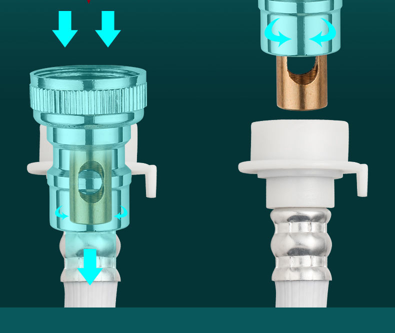 洗衣机水龙头止逆阀全自动水管脱落止水水咀四分六分角阀卡扣式全铜水