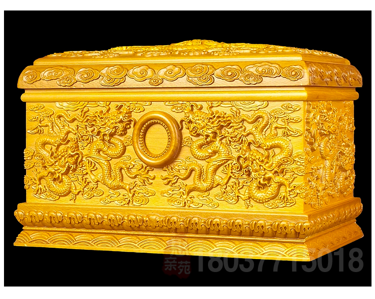 金丝楠木骨灰盒 顺丰骨灰盒木质全实木金丝楠木棺材盒真龙龙女款凤