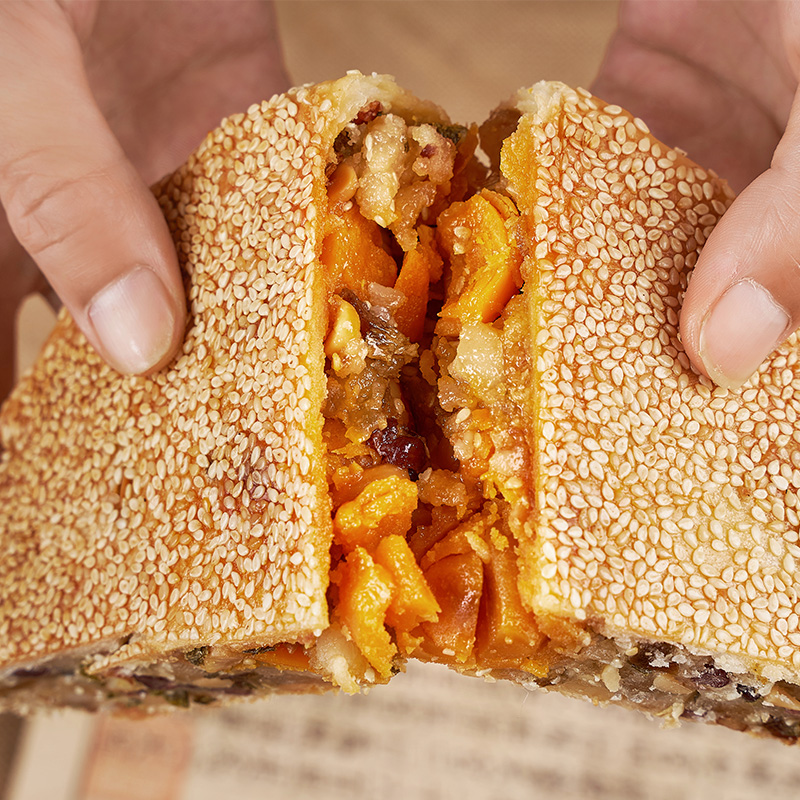 丁源兴温州桥墩镇特产月饼老式大月饼蛋黄五仁鲜肉礼盒装中秋月饼月满