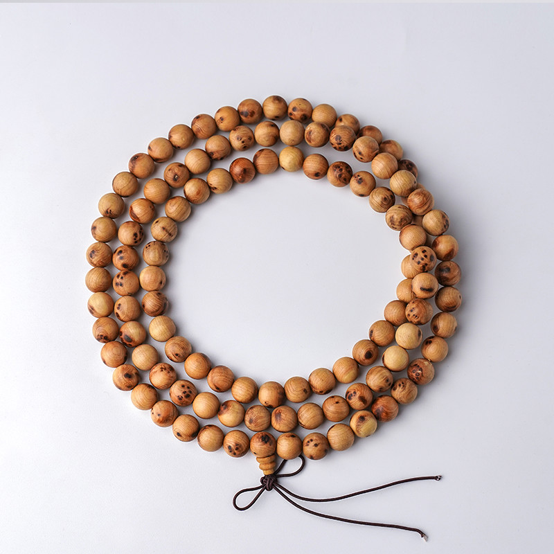 0满雀眼佛珠 复古收藏药箱 文玩 男女款手串 崖柏108颗1.