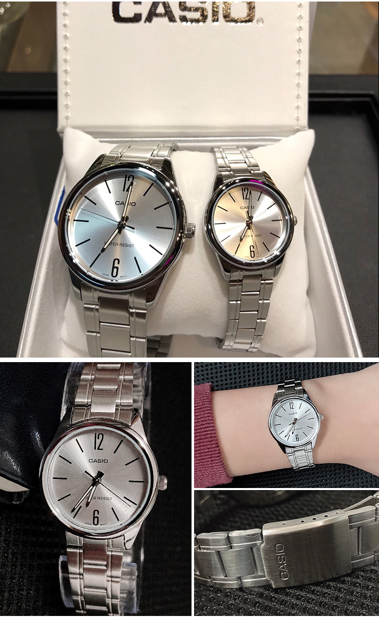 代购卡西欧情侣手表女男一对钢铁之心限量学生简约石英表棕色皮带白色