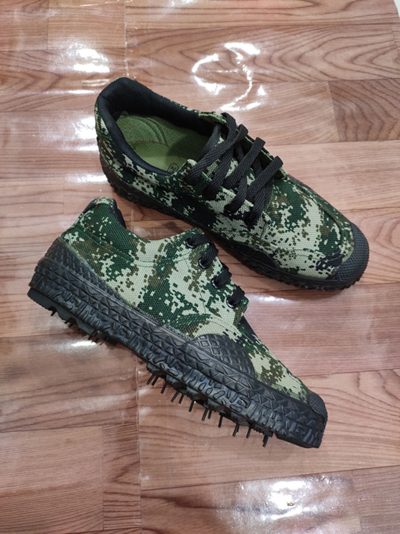 盖聂雪地王3744雪地王迷彩胶鞋低帮解放鞋帆布鞋工地做工防滑户外农田