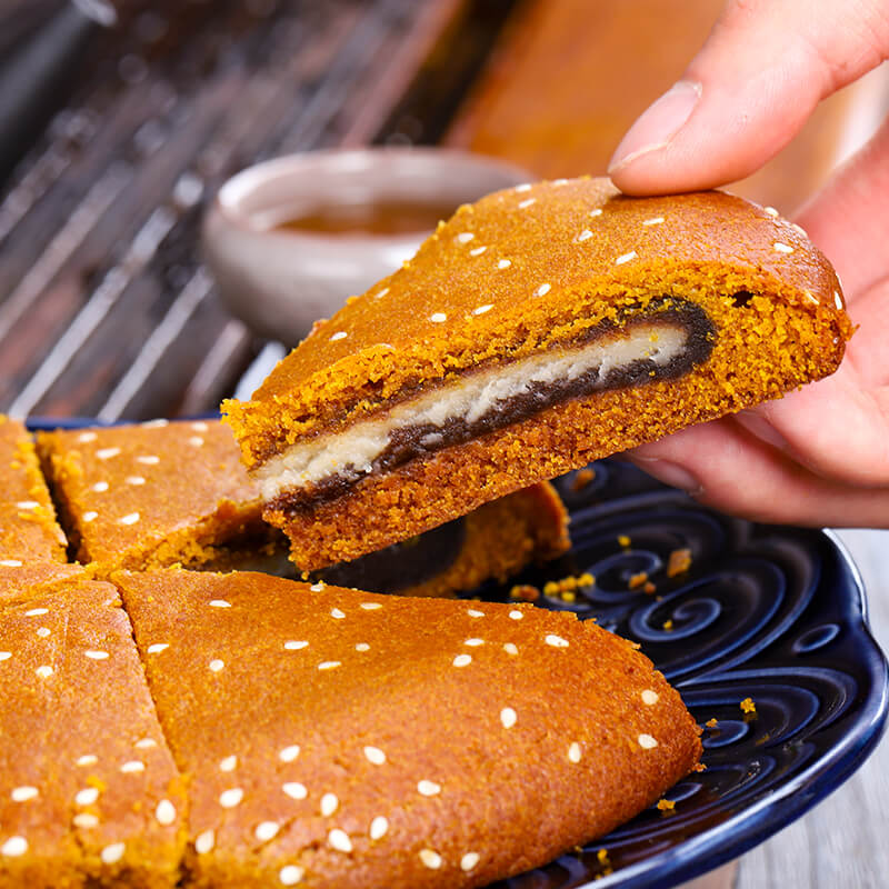 云南特产大月饼豆沙馅三香荞麦饼大个手工老式中秋大荞饼玉溪小吃 三