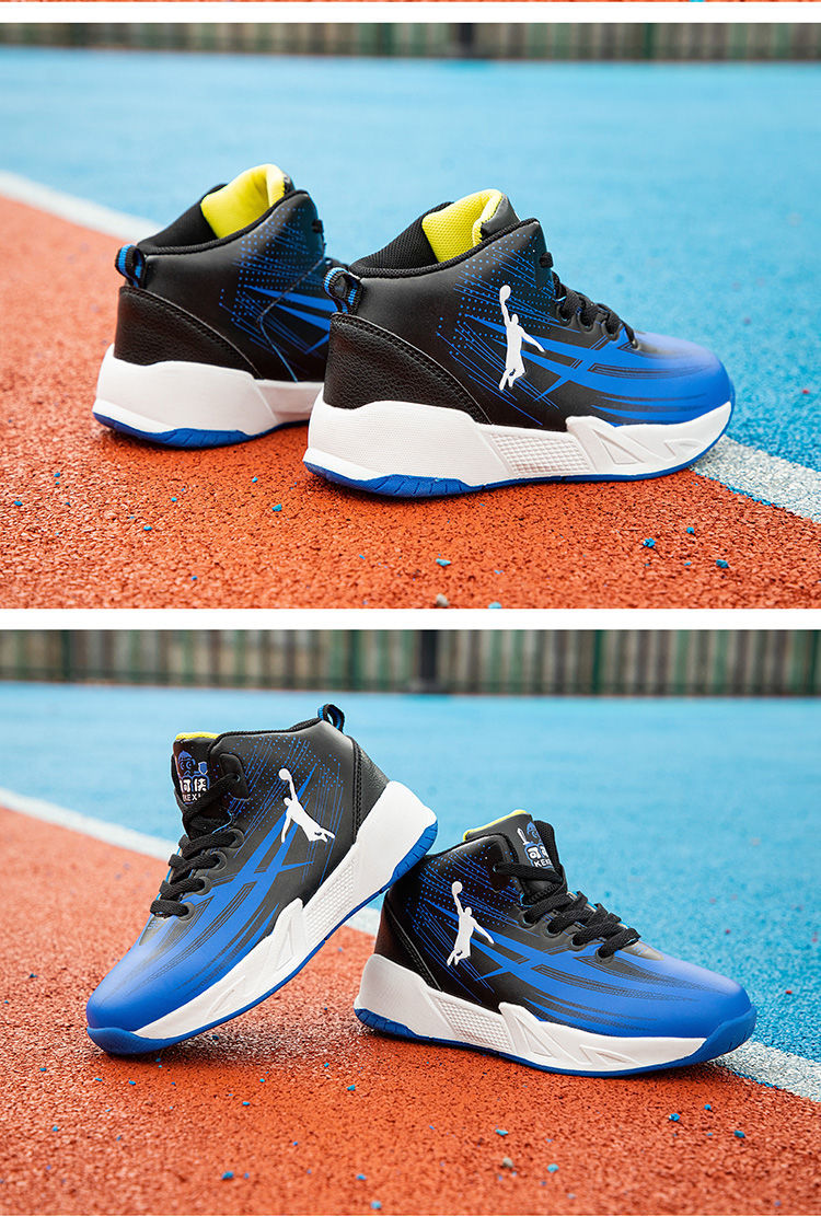 沙筱奕儿童篮球鞋篮板王男童防水皮面高帮运动鞋秋冬新品中大童小孩