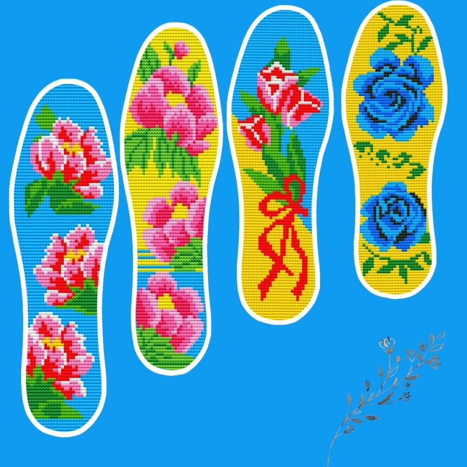 十字绣鞋垫手工选图2021年新款十字绣鞋垫带针线自己绣半成品批发不