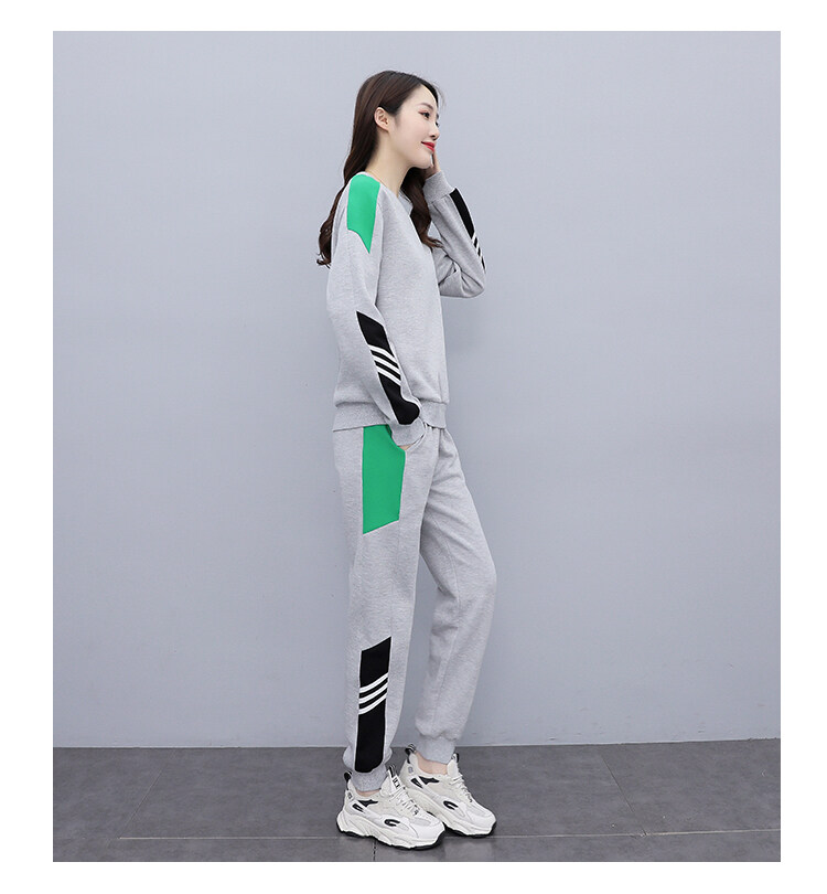 运动套装女卫衣秋季新款休闲遮肚显瘦胖mm大码两件套潮流时尚宽松套装