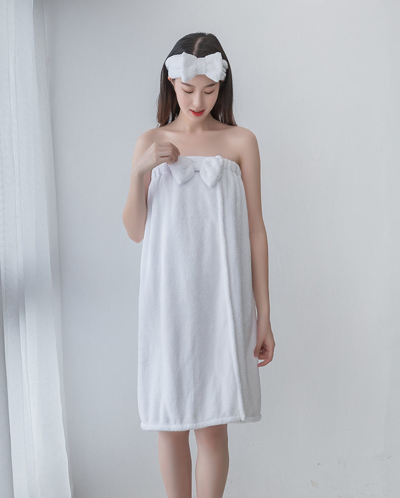 裹胸抹胸女吸水不掉毛浴巾浴袍浴裙可穿成人加厚干发速干三件套加厚