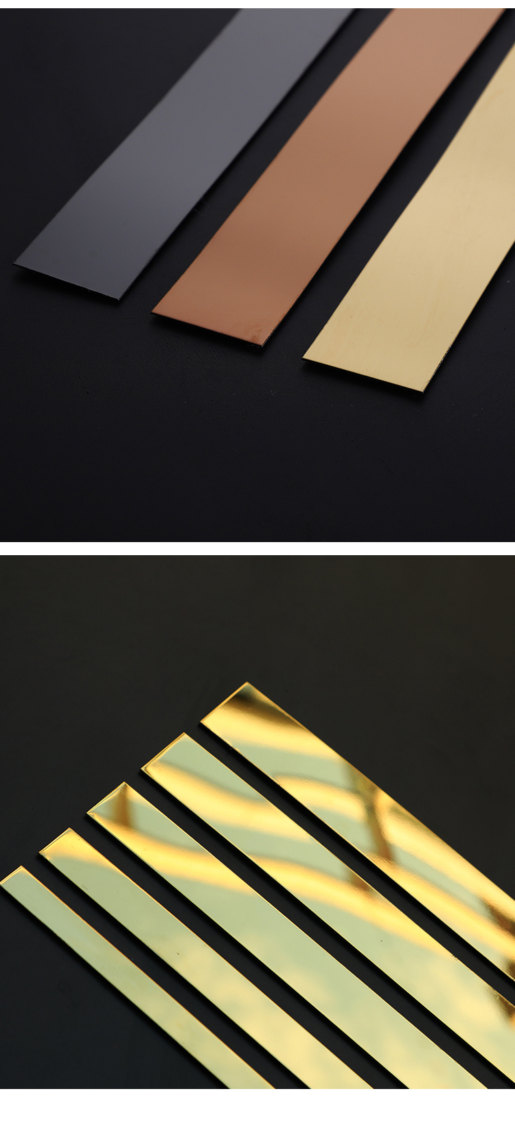 不锈钢装饰线条金属背景墙吊顶装饰条型槽钛合金太金条金色镜面3米一