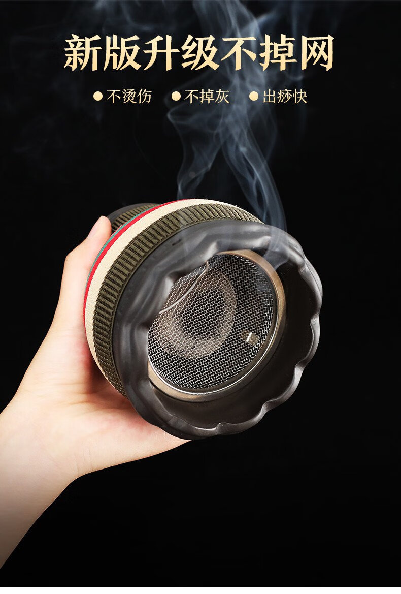 艾灸罐陶瓷紫砂刮痧杯家用美容院防烫砭石火龙罐莲花口温灸仪工具经典