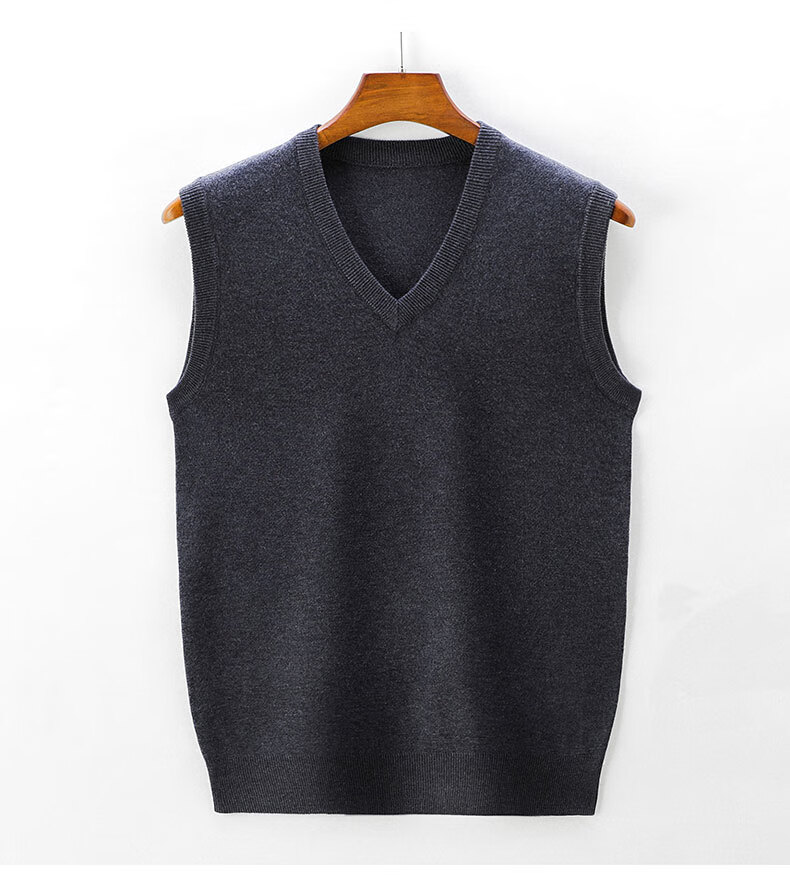 黑色毛衣背心男秋冬季修身外穿无袖中年薄坎肩男士休闲马甲针织衫以