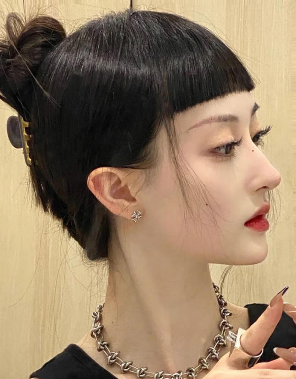 眉上刘海假发 眉上刘海假发女网红二次元漫画刘海片自然减龄圆脸隐形