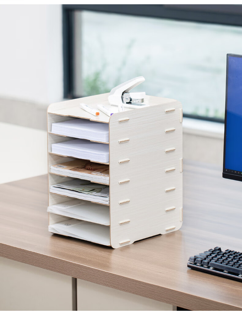 肖夫人文件架文件架子桌面多层资料架办公用品收纳桌上书架简易栏框