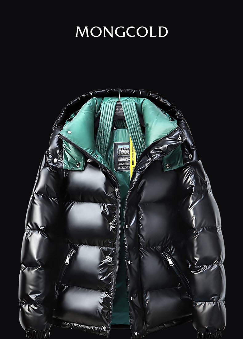 mongcold萌可蒙口羽绒服男士短款冬季新款轻奢高端亮