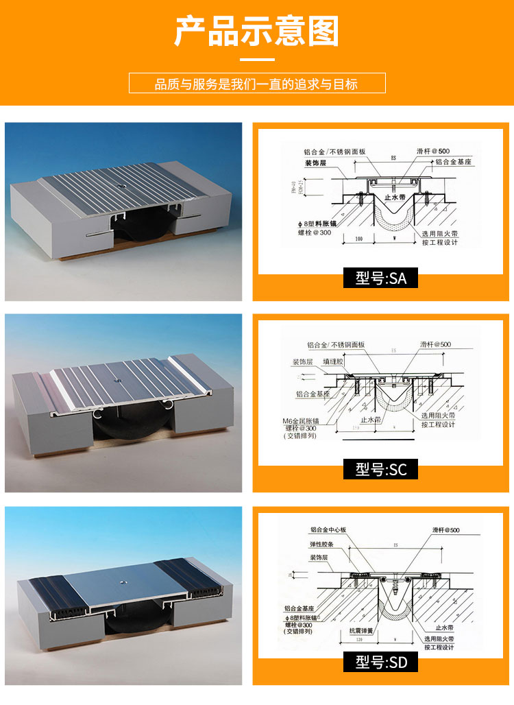 外墙建筑变形缝伸缩缝铝合金变形缝盖板楼地面墙面内墙建筑变形缝厂家