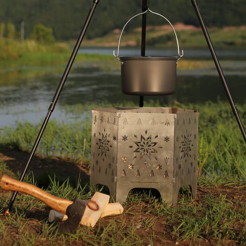 户外篝火炉取暖 露营装备篝火晚会折叠户外柴火炉便携野餐炉具卡式