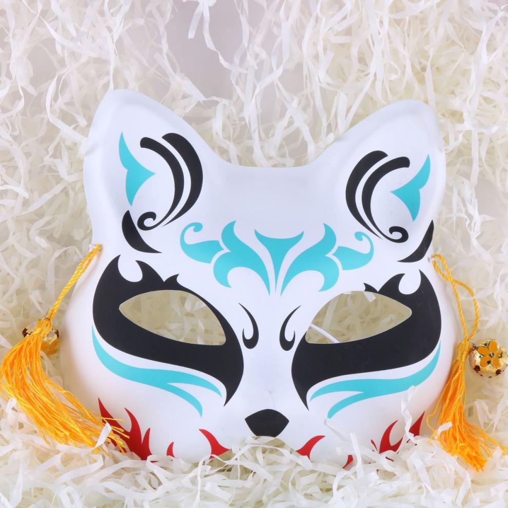 【万圣节】狐狸半脸网红古风猫脸面具彩绘二次元动漫男女万圣节舞会抖