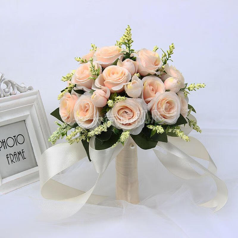 手捧花结婚仿真花 手捧花新娘韩式婚礼结婚领证仿真花束森系婚纱摄影