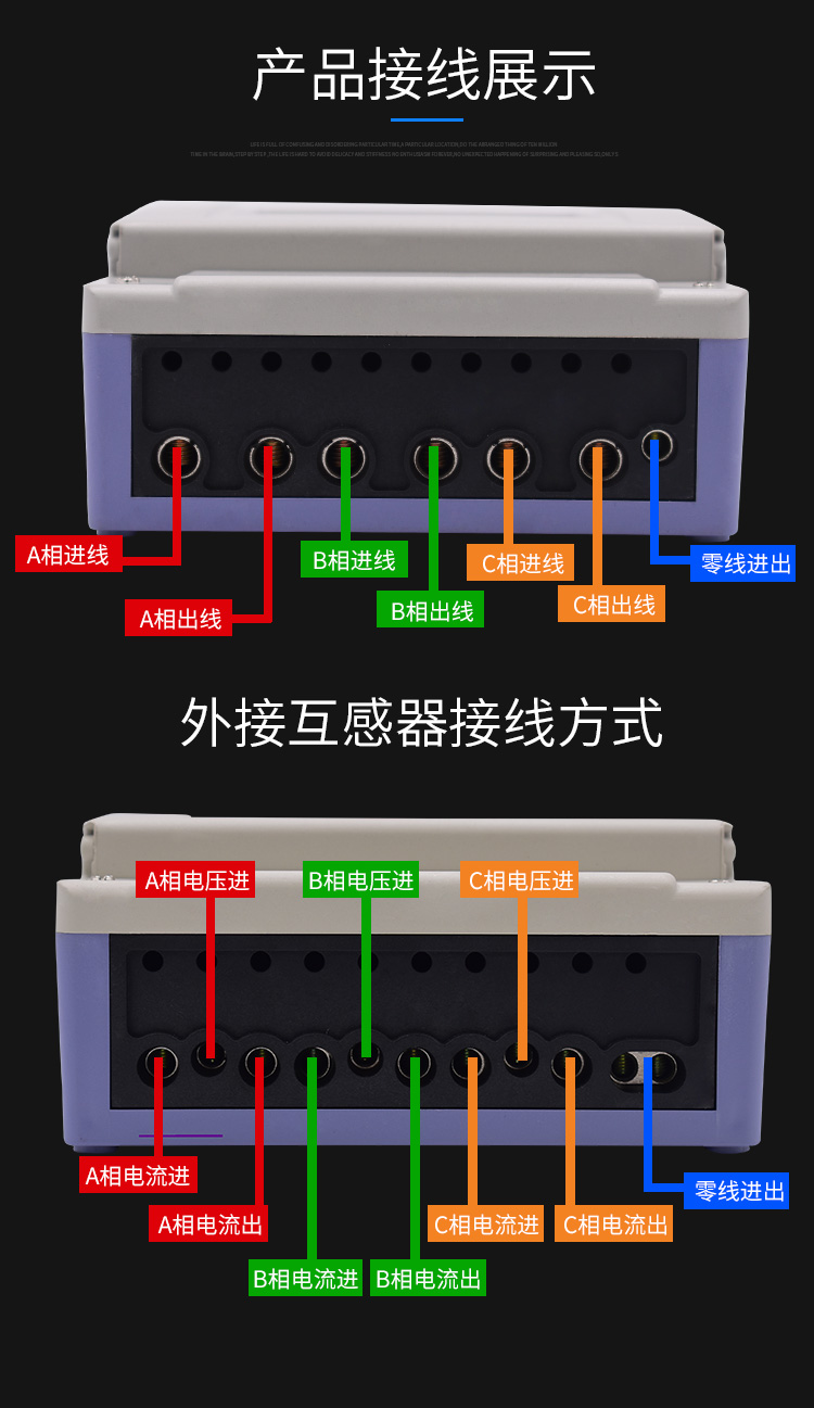 三相四线电表带互感器380v电度表工厂大功率电能表三项100a电表三相