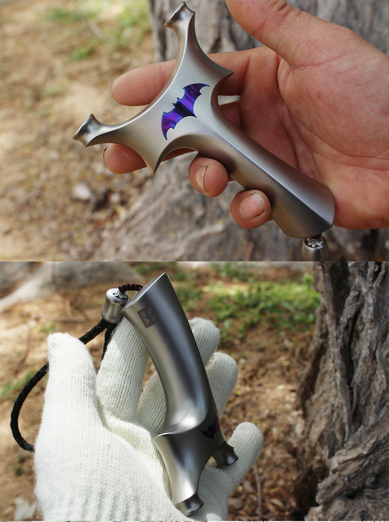 崛适高品质tc21钛合金新款扁皮弹弓高精准度反曲飞虎天罡户外夹片弹工