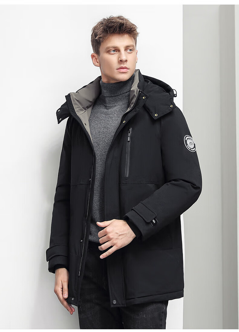 雪中飞羽绒服男款冬季新款连帽可脱卸帽新国标鸭绒加厚保暖防寒防风