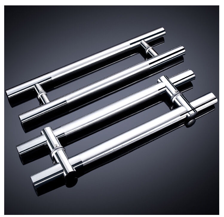 加厚不锈钢玻璃门拉手门把手对装推拉办公室钢化大门拉手孔距可调圆管