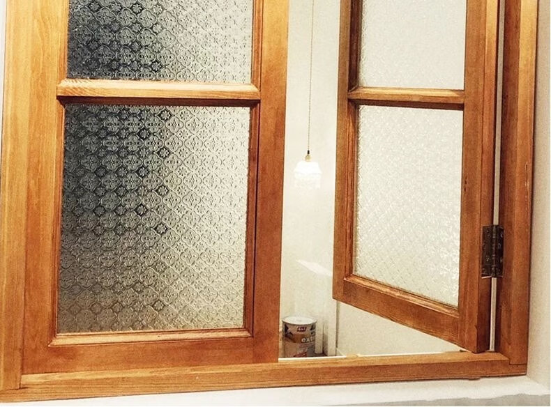 压花玻璃贴纸中式老式窗户贴膜复古卫生间玻璃门防走光防 海棠花30