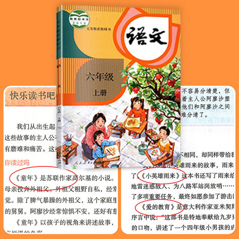 快乐读书吧六年级上册必读课外书童年爱的教育小英雄雨来cv 【单本】