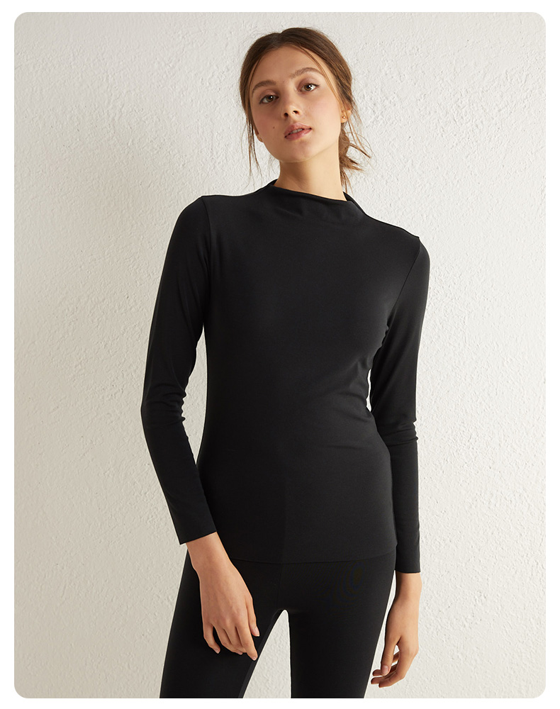 曼妮芬小高领上衣内搭打底暖衣内穿女士长袖秋衣暖内衣20210440y020