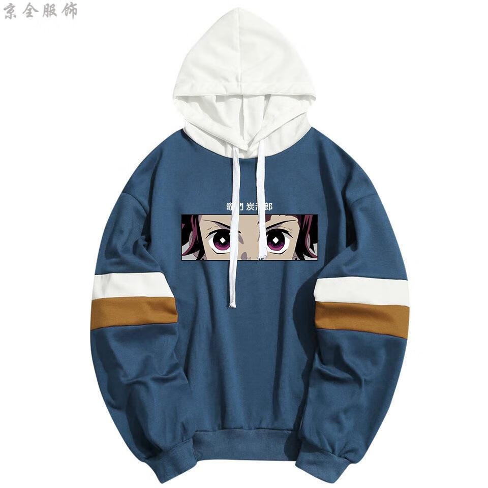 鬼灭之刃demonslayer动漫周边卫衣我妻善逸zenitsu男女拼接双杠加绒连