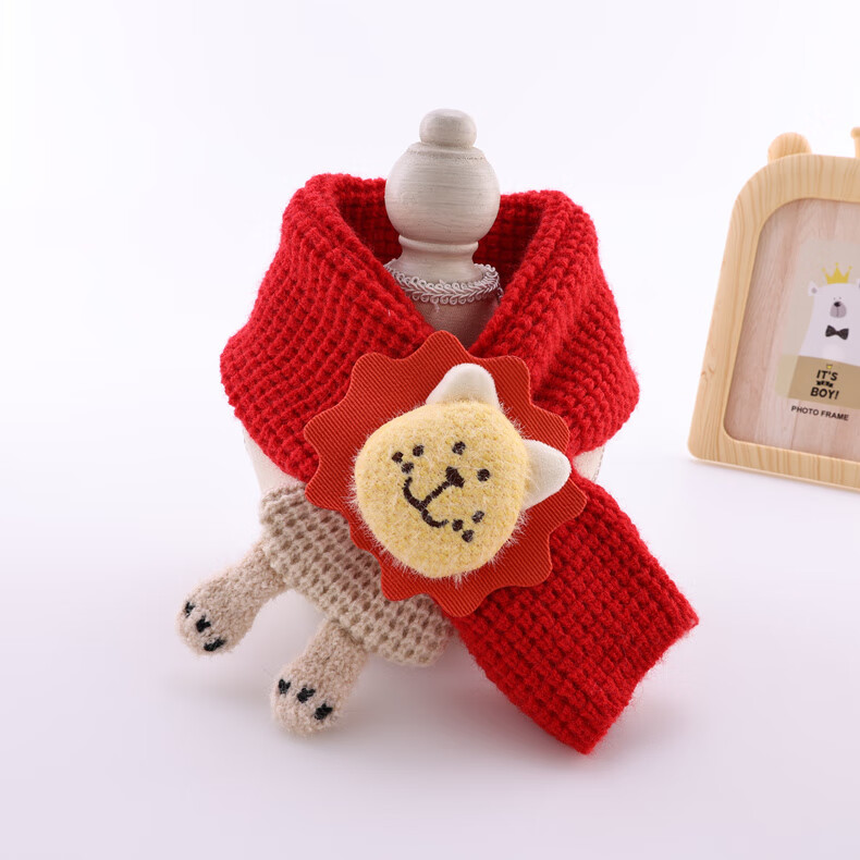 李晨曦lichenxi宝宝围巾秋冬季婴儿围脖可爱小狮子冬天针织毛线保暖