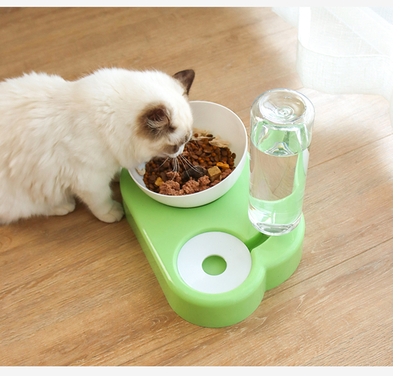 猫碗狗盆猫食盆饭碗宠物碗猫咪用品猫粮碗猫食碗狗粮双碗保护颈椎塑料