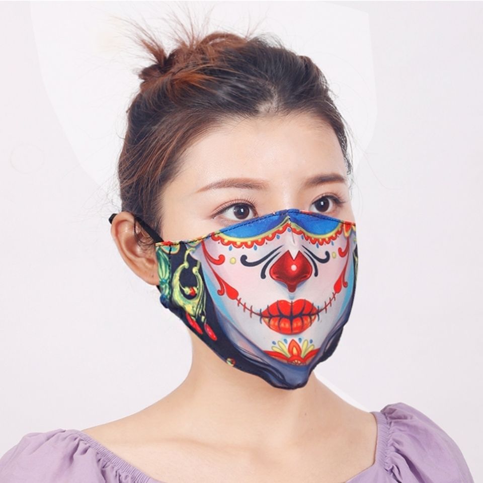 万圣节口罩万圣节搞怪口罩骷髅头表情小丑动创意男女学生个性口罩嘴唇