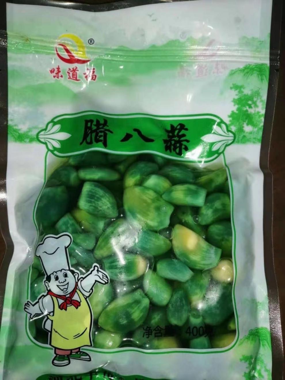 味道福翡翠腊八蒜绿蒜酸甜下饭菜新蒜腌制大蒜袋装咸菜 5袋【每袋400