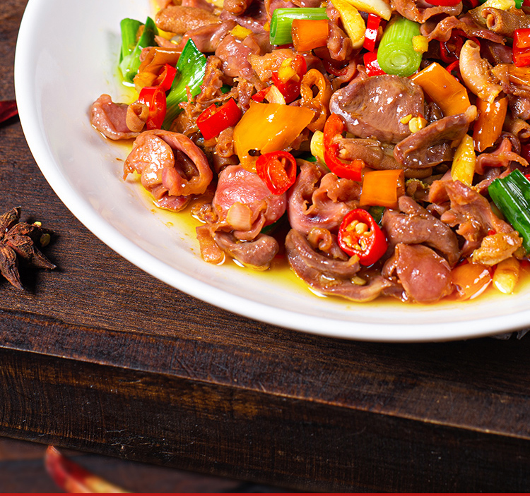 小炒酸辣泡椒鸡杂新鲜黔江特产生鲜半成品酒店餐饮商用特色菜 小炒