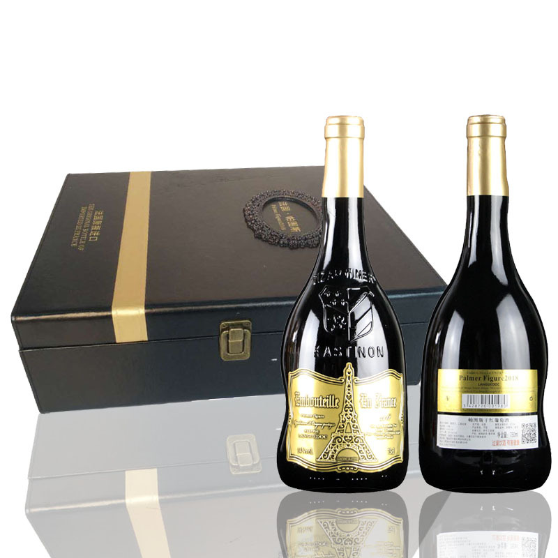 法国女士红酒帕图斯干红葡萄酒2瓶礼盒装赤霞珠14度干型 750ml*2瓶