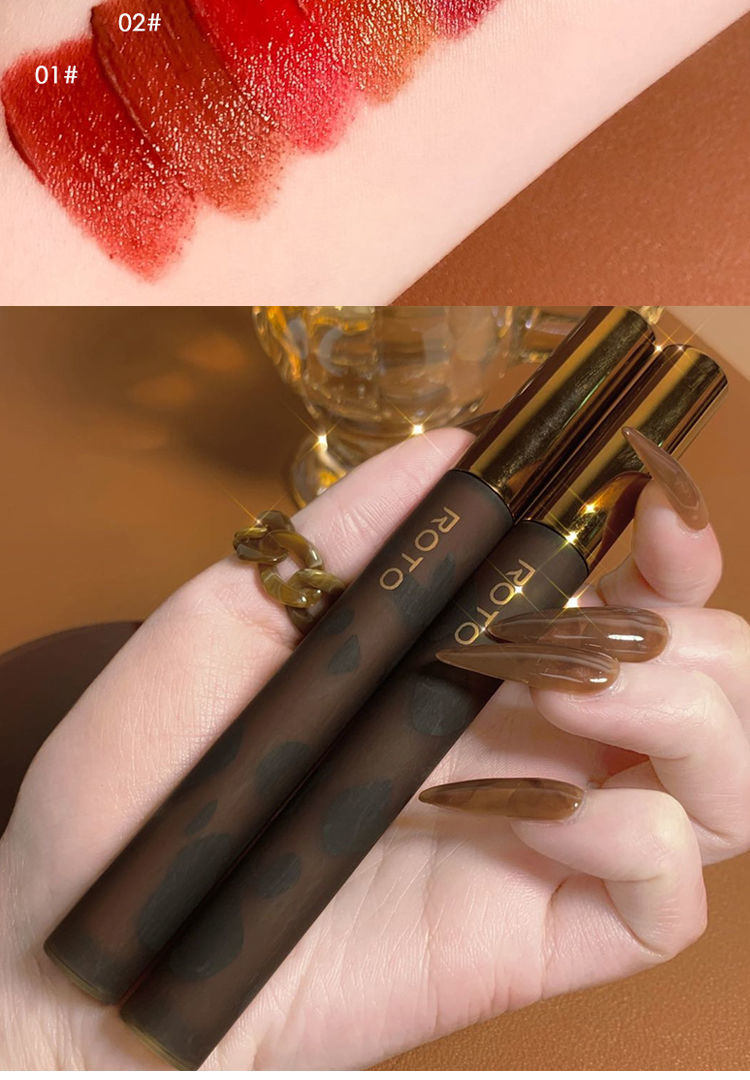 琥珀系列铁锈红雾面哑光丝绒唇釉彩平价口红持久女学生焦糖红棕09吃土