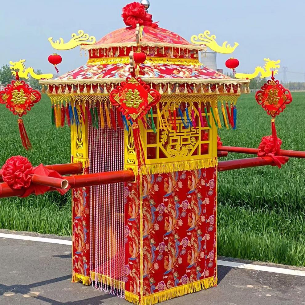 结婚花轿花轿婚庆结婚轿子喜轿中式八抬豪华大轿龙椅步撵迎亲道具支持