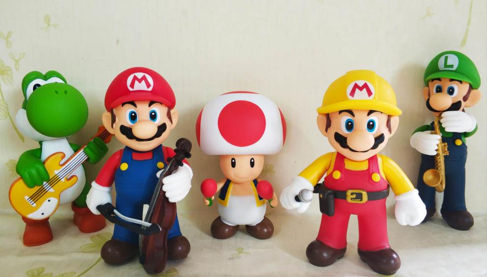 制造工马里奥玛丽搪胶公仔人偶赛车模型白帽路易基袋装