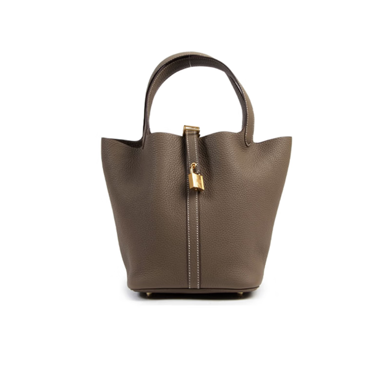 爱马仕(hermes) 女包 picotin lock 牛皮金锁扣22菜篮子水桶包 手提包