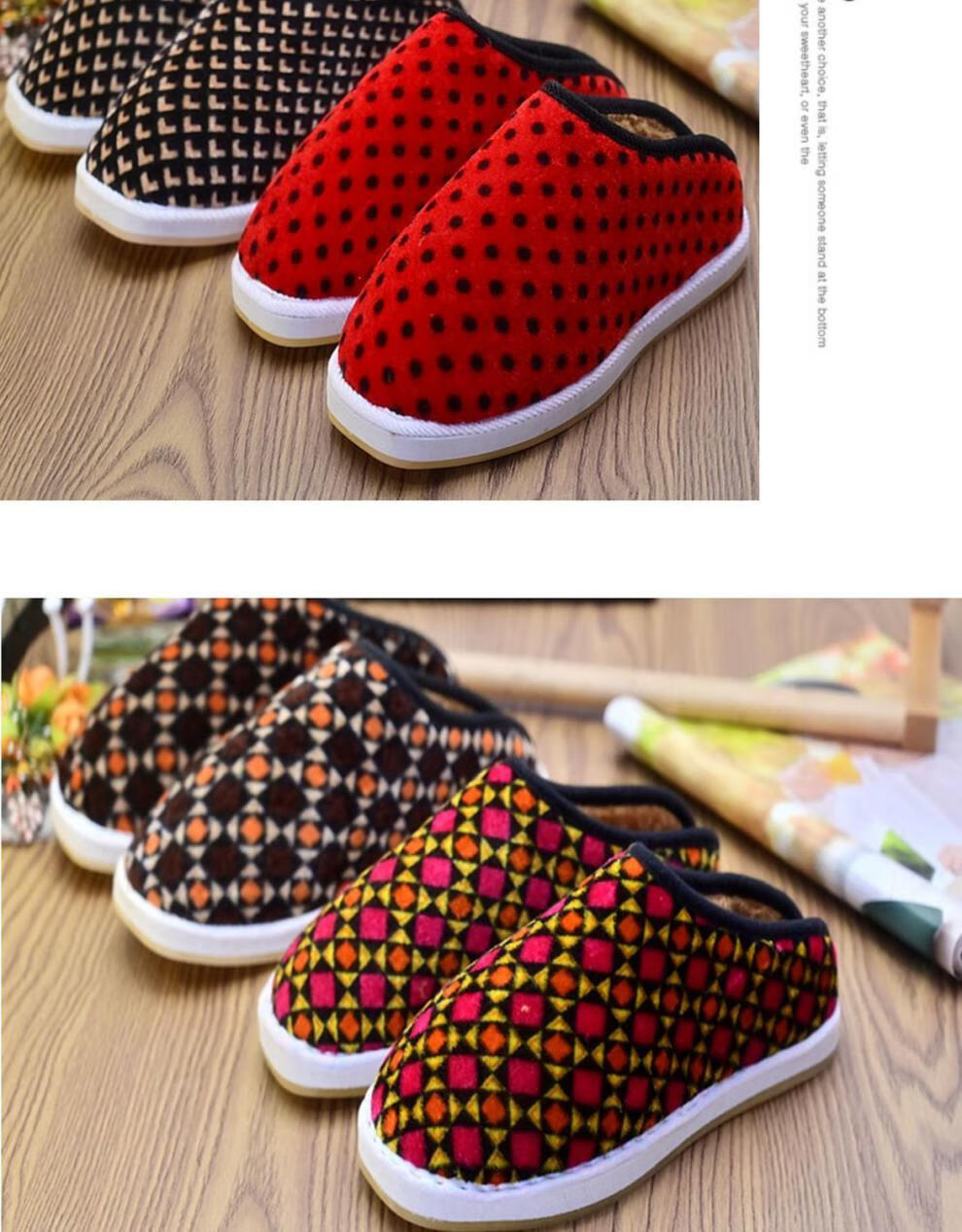 荷棠梦现货速发老北京纯手工牛筋底棉拖鞋秋冬季家居情侣室内拖鞋女