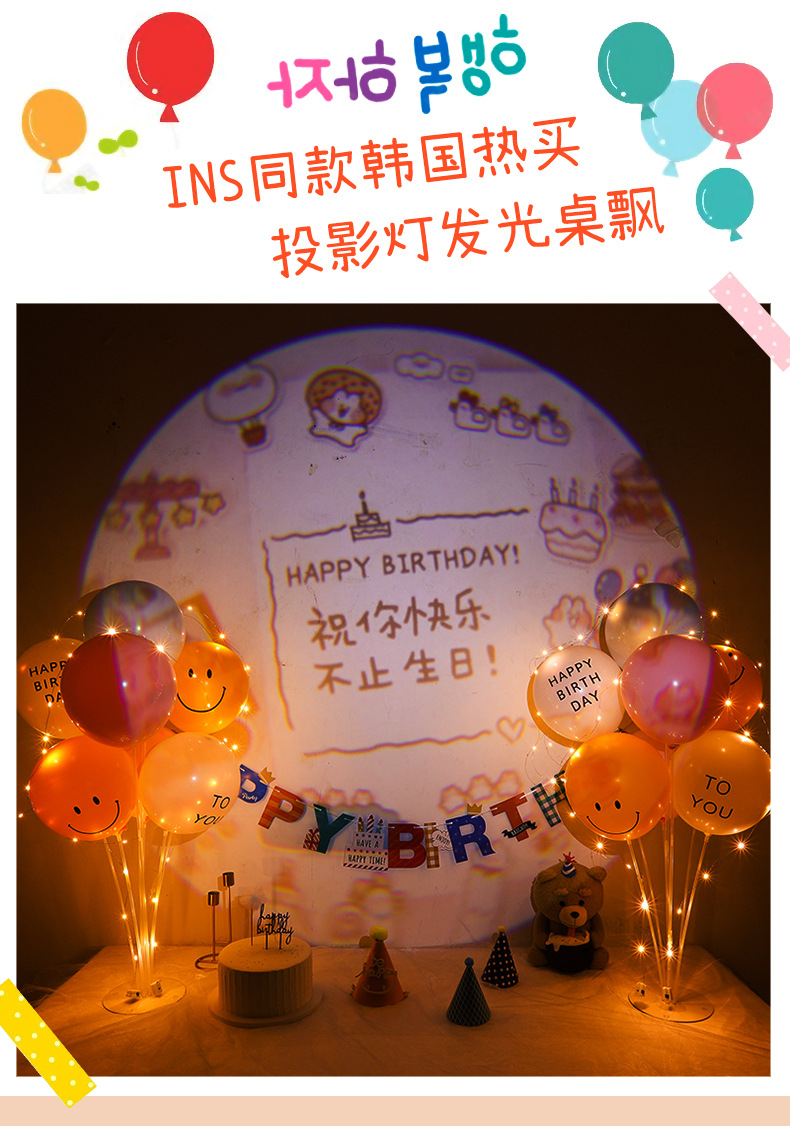 101-43祝你快乐投影灯 发光桌飘【图片