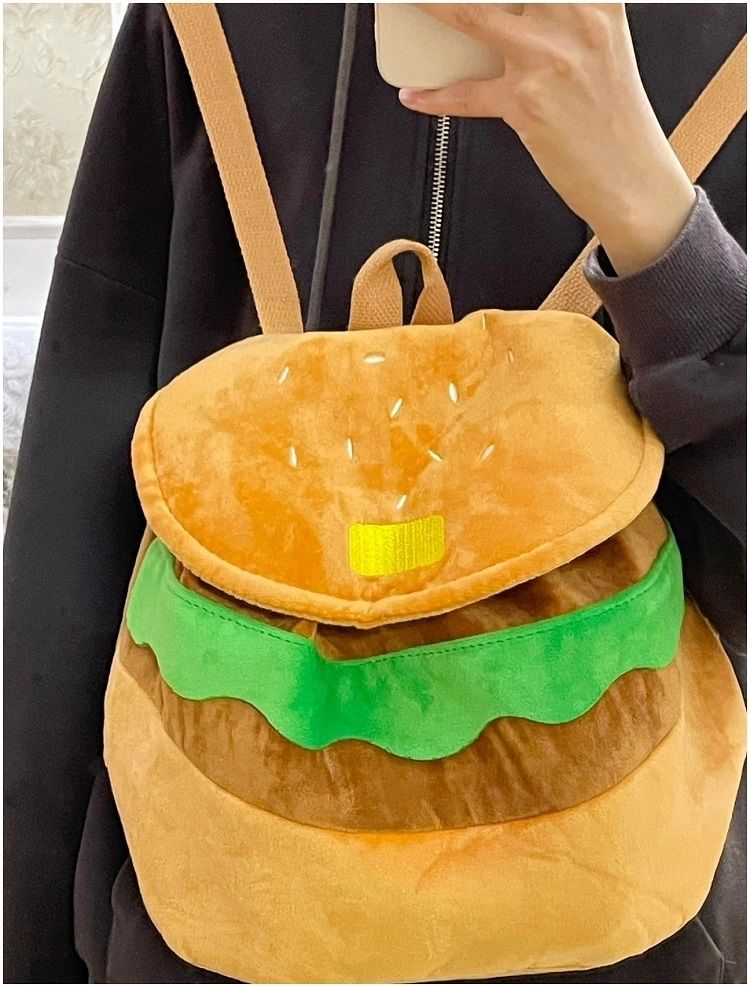 懒羊羊汉堡包懒羊羊同款汉堡双肩包可爱卡通小背包大容量校园双肩背包