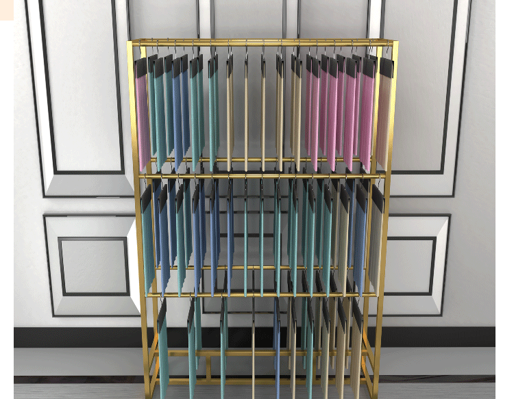 窗帘展架布料样品陈列架多层皮革面料样板展示架子家纺窗帘吊卡展会