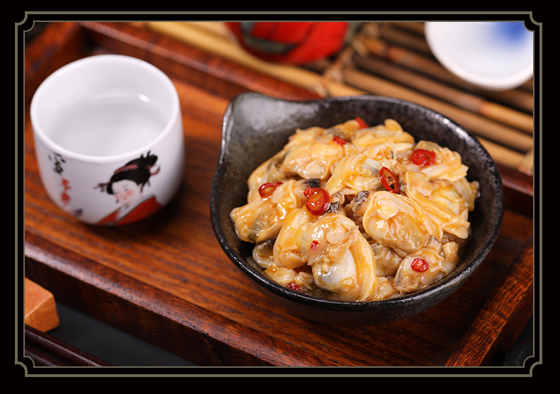 麻辣鲜蛤500g蛤蜊肉蚬子肉刺身日式料理洋琪解冻即食下酒菜花甲肉