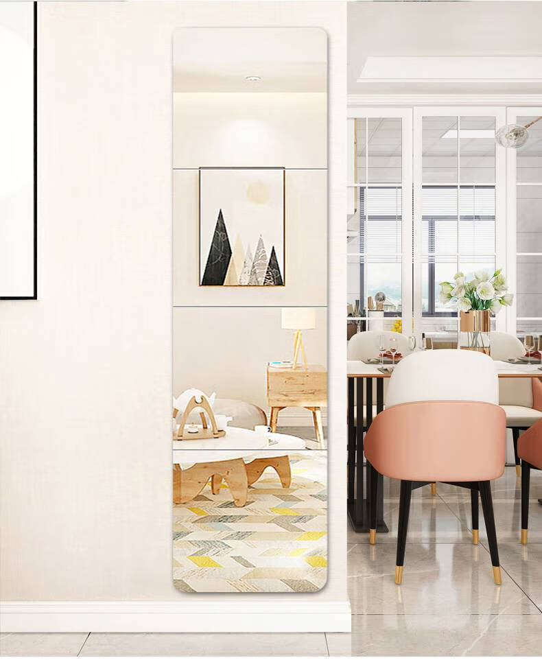 镜子贴墙软 软镜子贴墙纸自粘亚克力镜面玻璃粘贴纸小软面身穿衣镜