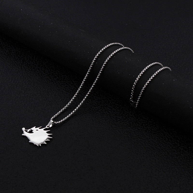 欧伦驰原创设计赵雷同款小刺猬钛钢项链创意简约百搭男女嘻哈吊坠项链