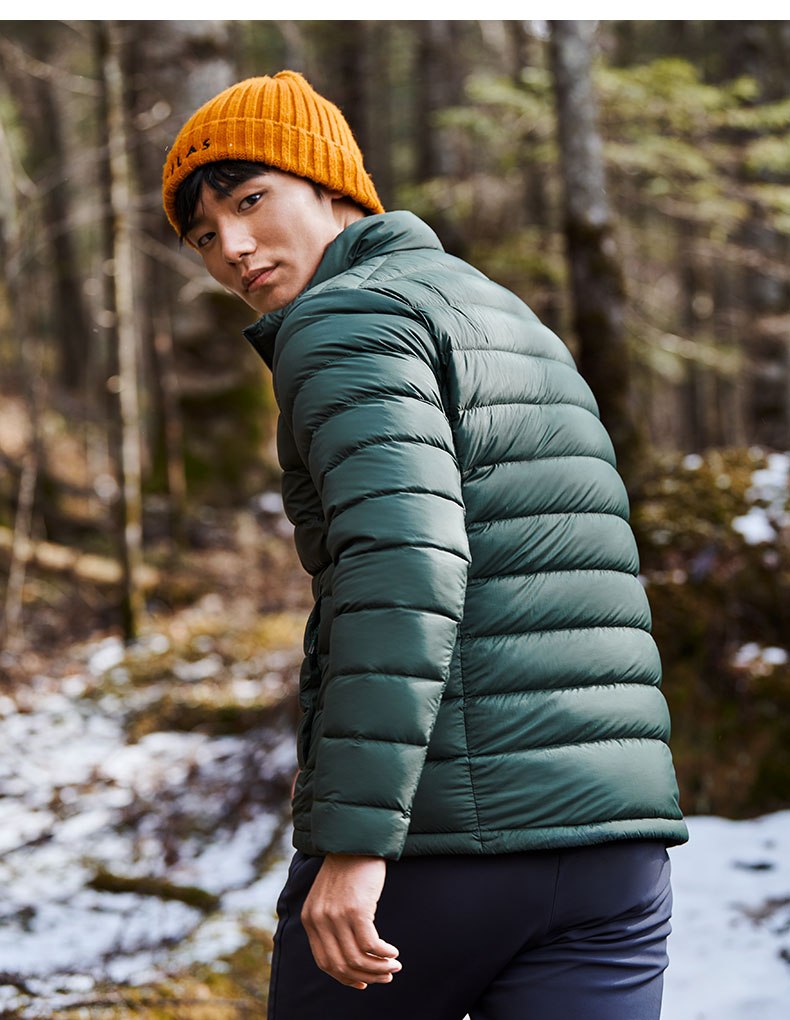 凯乐石轻薄羽绒服男秋冬户外保暖防风外套立领防钻绒便携羽绒衣 黑色