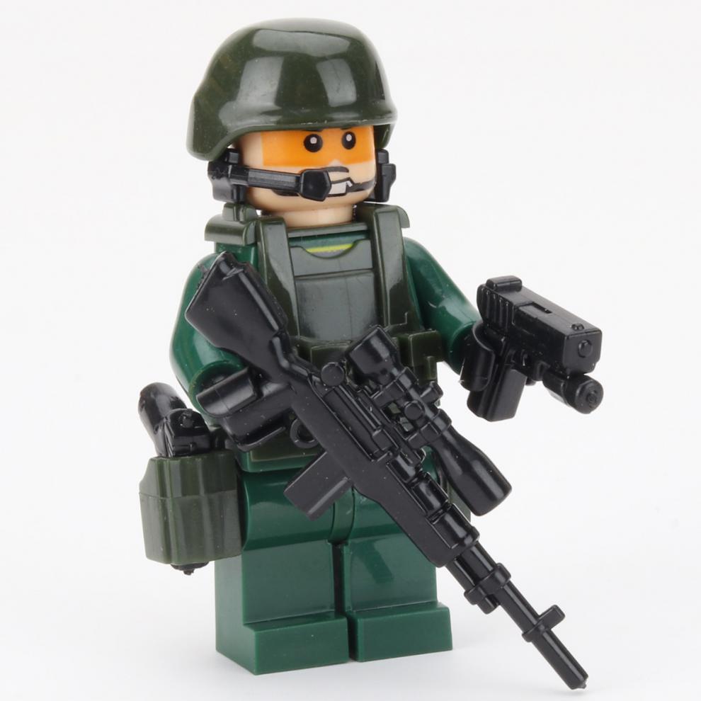 兼容乐··高(lego)moc军事特种兵城市特警人仔积木枪拼装香港警察