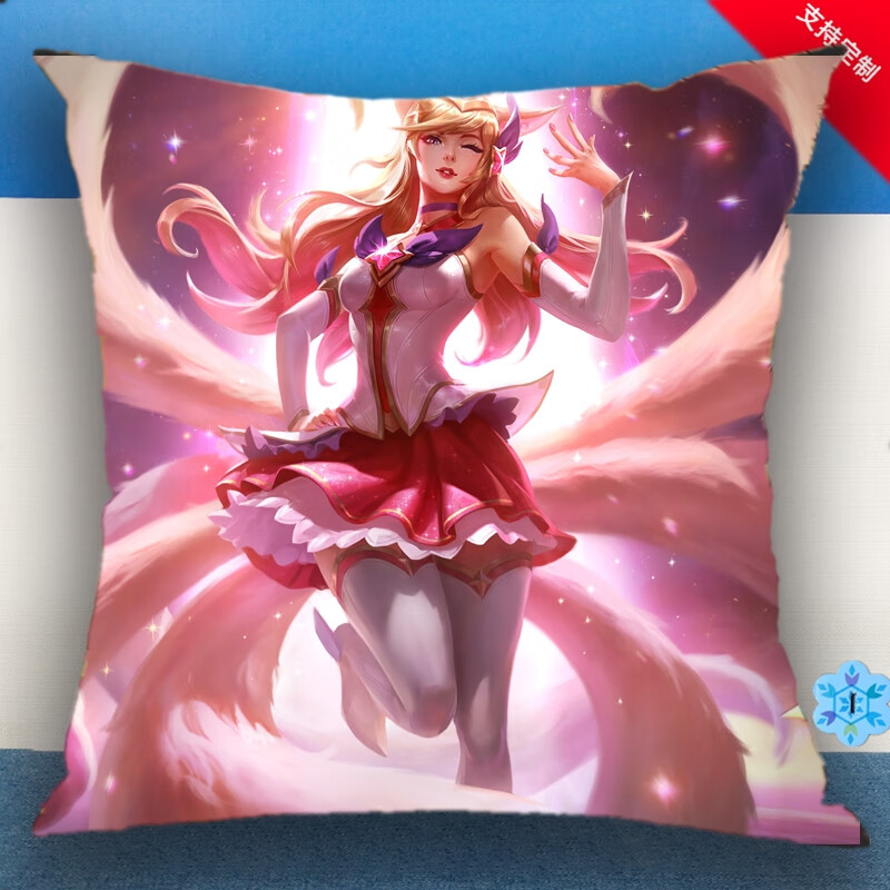 万代官方lol英雄联盟kda九尾妖狐阿狸魔女灵魂莲华长抱枕头被靠垫周边