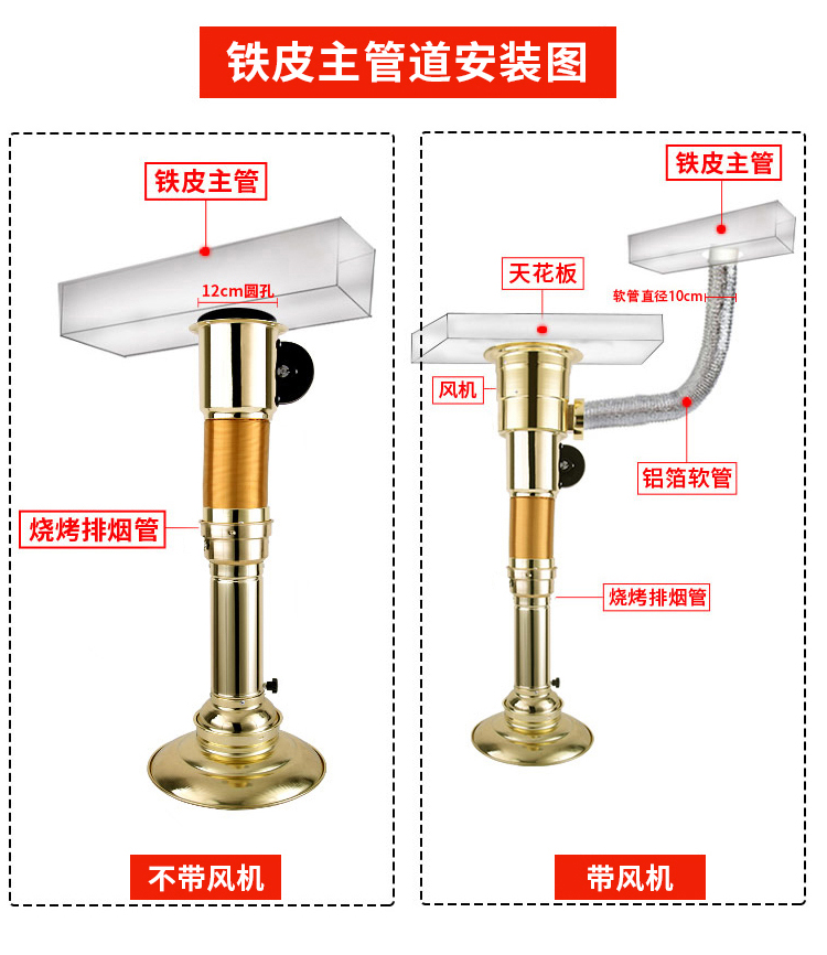 烤肉店专用可伸缩排烟烤肉火锅店排风排烟设备伸缩商用吸烟罩抽烟机